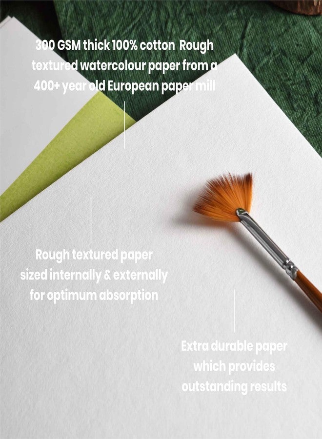 Scholar 100% Cotton Watercolor Paper - 300 GSM Rough Textured Artist Paper | Premium Professional Watercolour Sheets for Washes, Layering & Fine Art Painting (5 Loose Sheets) (A3) - Image 3